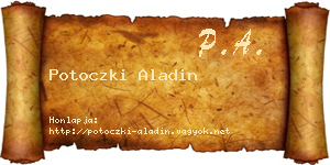 Potoczki Aladin névjegykártya